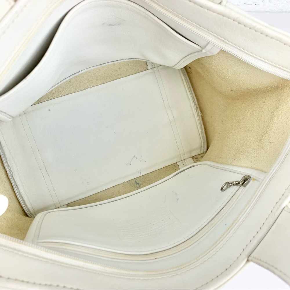 Coach Vintage Waverly White Leather Satchel Handbag Purse 4133 - Picture 9 of 10